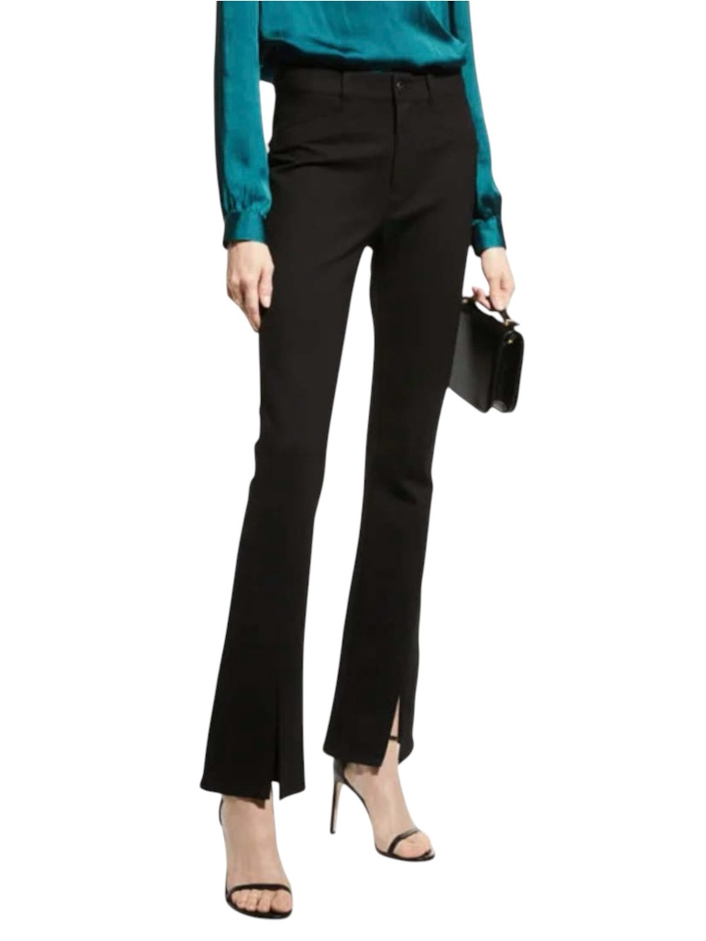Paige Winona Black Split-Hem Flare Pants 27